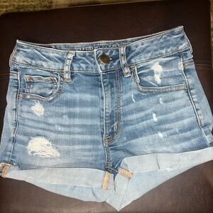 American Eagle Hi-Rise Shortie Super Stretch Jean Shorts